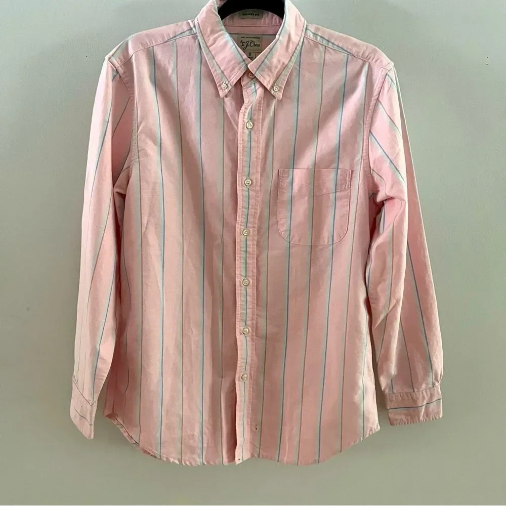 J Crew Relaxed Fit Washed Cotton Poplin Shirt Button Front Mens Size Smalll